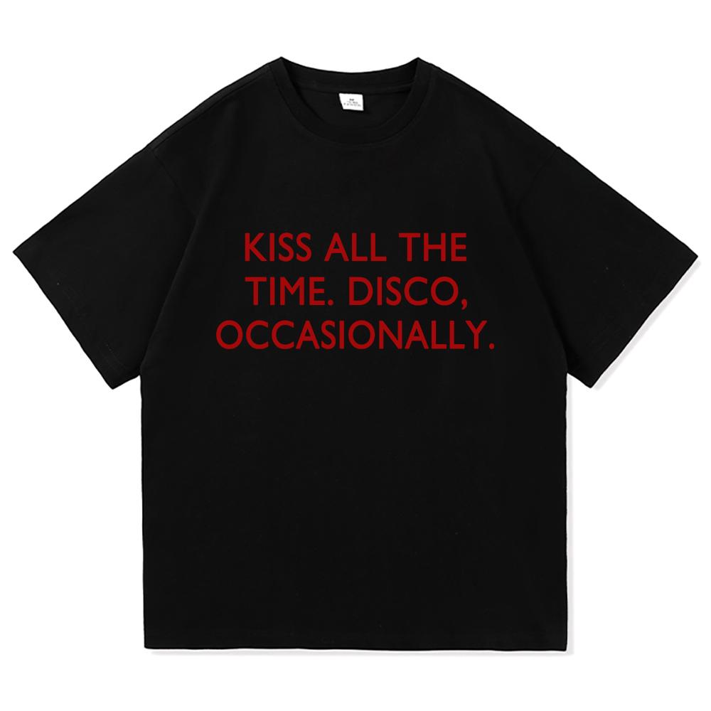 2026 Новый Альбом Kiss All The Time Диско Случайная Футболка Мужская Женская Одежда Харадзюку Высокое Качество Топы Хлопковые Футболки Винтажные
