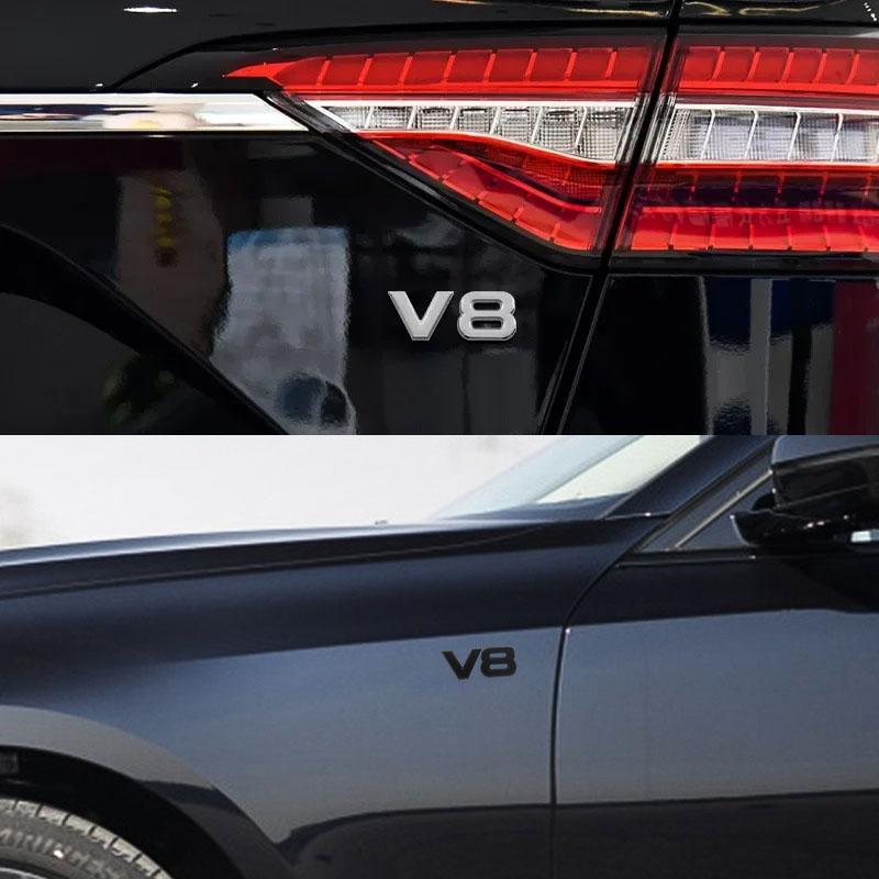 3D Car Styling V8 Logo Engine Displacement for Patrol S55 E500 W203 Car Hood Fender Trunk Rear Bonnet Nameplate Decal Emblem Badge Sticker