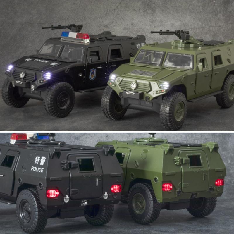 1:24 Военный Модифицированный Бронированный Автомобиль Сплавные Модели Игрушка Внедорожники Модель Танка Металлический Полицейский Взрывозащищенный Модель Автомобиля Подарок для Детей