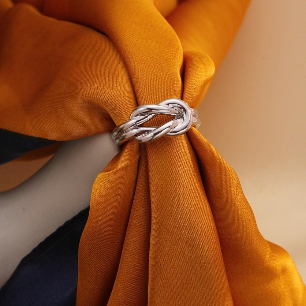 Solid Color Scarf Ring Buckle Metal Zinc Zinc Alloy Scarf Accessory Shawl Rings Clip Female Fashion