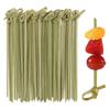 100pcs Disposable Bamboo Knot Skewers Cocktail Picks with Twisted Ends for Snacks Club Sandwiches Party Barbeque Forks