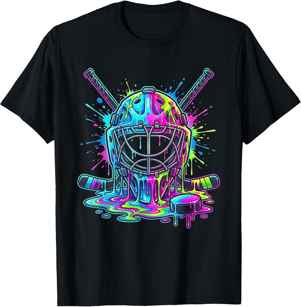 Youth Ice Hockey T-Shirt with Fun Ice Cream Drip Design