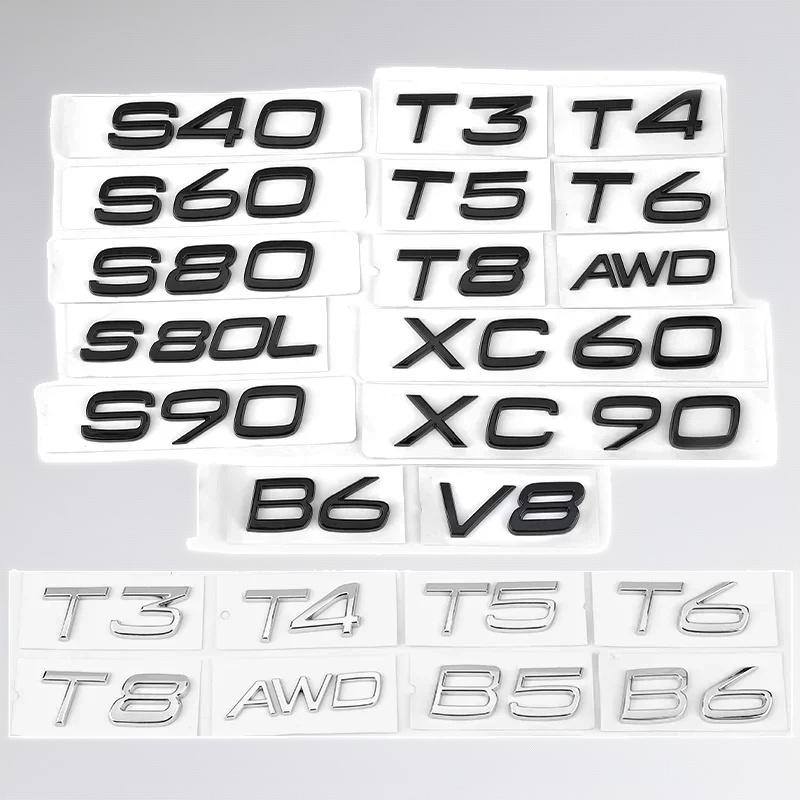 AABJE1 3D Car Sticker XC90 AWD D2 D3 D4 D5 D6 D7 T8 V8 Displacement Emblem Rear Badge Decal For Volvo V40 V60 S60 C30 S90 Accessories