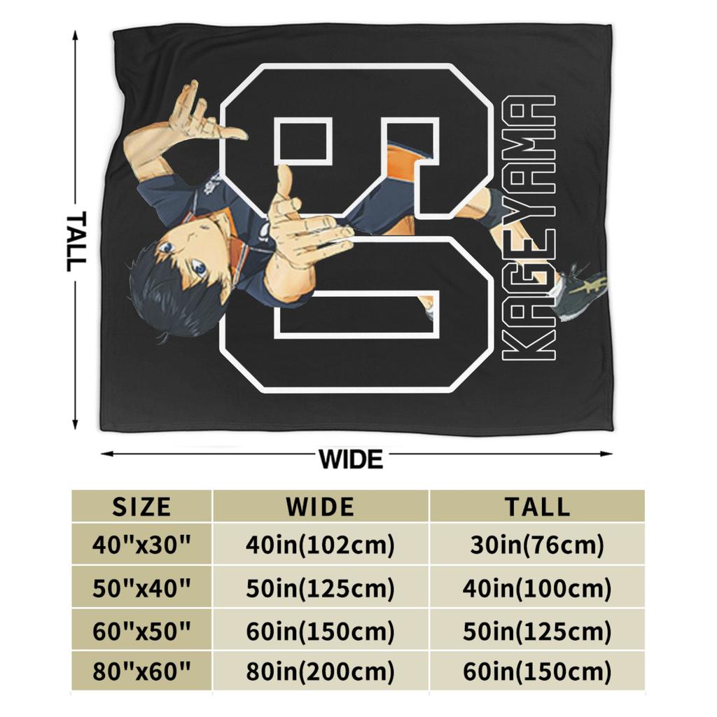 Haikyuu Kageyama 09 Wool Blanket Awesome Throw Blankets for Sofa Bedding Lounge Bedspreads,
