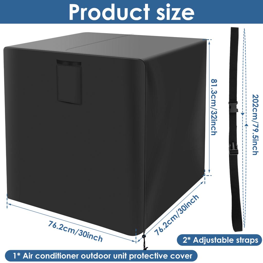 Уличный квадратный вертикальный чехол для кондиционера, пыленепроницаемый, с затягивающимся шнурком, защитный чехол для кондиционера, водонепроницаемые чехлы для кондиционеров