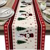 Santa Claus Christmas Table Runner Snowflake Xmas Tablecloth Christmas Table Flag  Home Decor