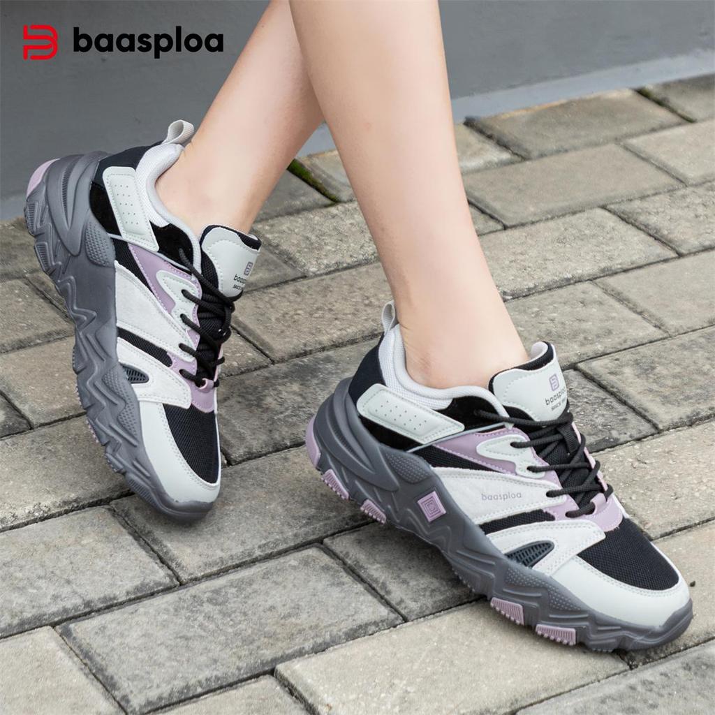 BAASPLOA Women Shoes Mesh Surface Breathable Casual Sports Shoes Light Comfort Non-Slip Outdoor Sports Tennis Shoes Fashion Women Brand Walking Shoes