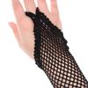 Women Net Breathable Solid Lace Mittens Fingeless Gloves Long Gloves Mesh Fishnet Gloves