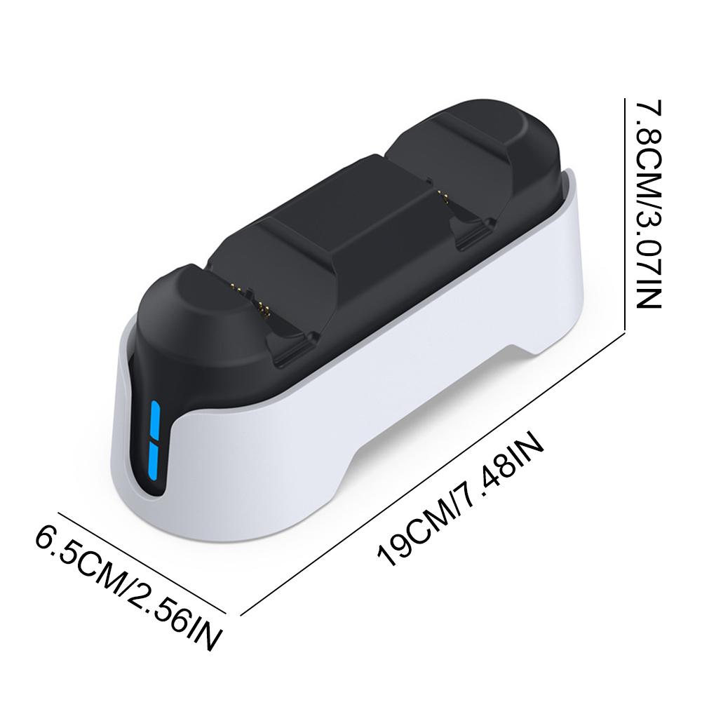 Док-станция для зарядки двух контроллеров PS5 со светодиодным индикатором, зарядная станция, зарядная станция для контроллеров/геймпадов PS5