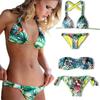 Exquisite Tropical Bikini Set With Green Leaf Print For Stylish Summer Swimwear