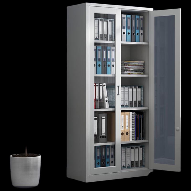 Miling Steel Transparent Glass Office File Cabinet