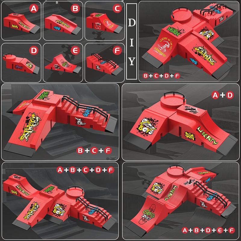 Children's finger sports toys skateboard Finger skateboard props table Creative novelty mini fingertip arc slide toys