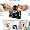 Большой светодиодный дисплей, будильник, 9,1-дюймовые настенные часы с 3 регулировками яркости, формат 12/24 ч, автоматическое затемнение, 2 функции повтора будильника