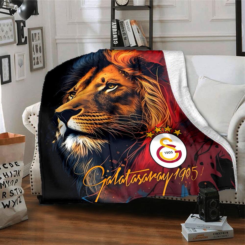 Aslanlar Galatasaray Blanket Ultra-Soft Suitable for Seaside Bed Chair Four Seasons Multipurpose Digital Print