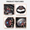 BORUSE Fashion Men's Watch Pointer Quartz Men's Watch Large Dial Men's Watch Calendar Men's Watch Silicone Strap Watch for Men