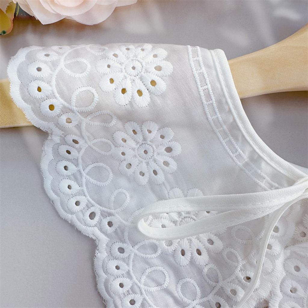 White Lace Fake Collar Women's Blouse Cloud Shoulder Scarf Shawl Embroidered Flower Detachable Collar Top Clothing Accessories