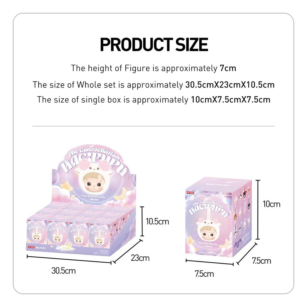 POP MART HACIPUPU The Constellation Series Plush Toys Pop Mart Gachapon Blind Box Figure Plastic Model Premium Toy PVC Soft Vinyl Original Character