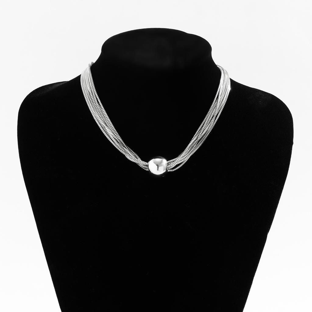 Exaggerated Twisted Chunky Chain Necklace for Women Punk Big Ball Pendant Choker Clavicle Link Grunge Jewelry Steampunk