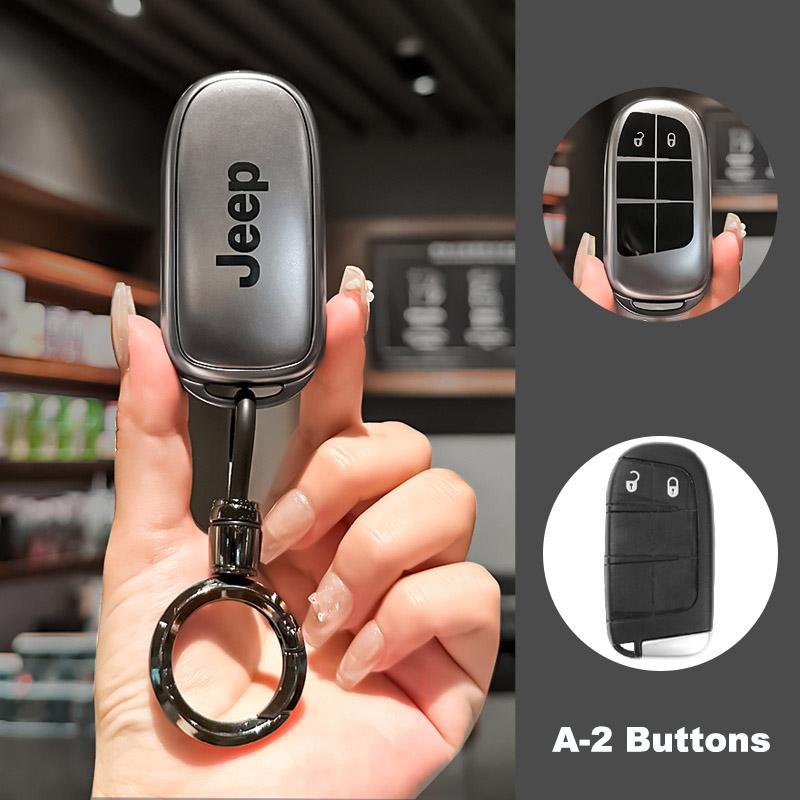 Car Flip Key Case Cover Shell Fob Bag Auto Accessory For Jeep Grand Cherokee WK2 KL Wrangler JK Renegade Commander Compass