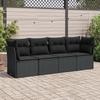 VidaXL Garden Lounge Set 4 Pcs with Cushions Black Braided Resin 3249064