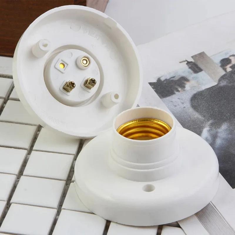2/6/10 шт. шт. Цоколь E27 с винтовой головкой, белый, для потолочного светильника, подставка, держатель лампочки, спиральный цоколь для светодиодной лампы
