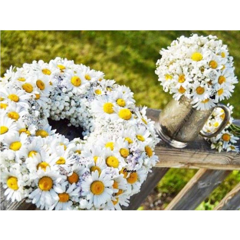 5D DIY Diamond Painting Pretty Decorative Flowers Diamond Embroidery Cross Stitch Kit Full Rhinestone Mosaic Home Decor