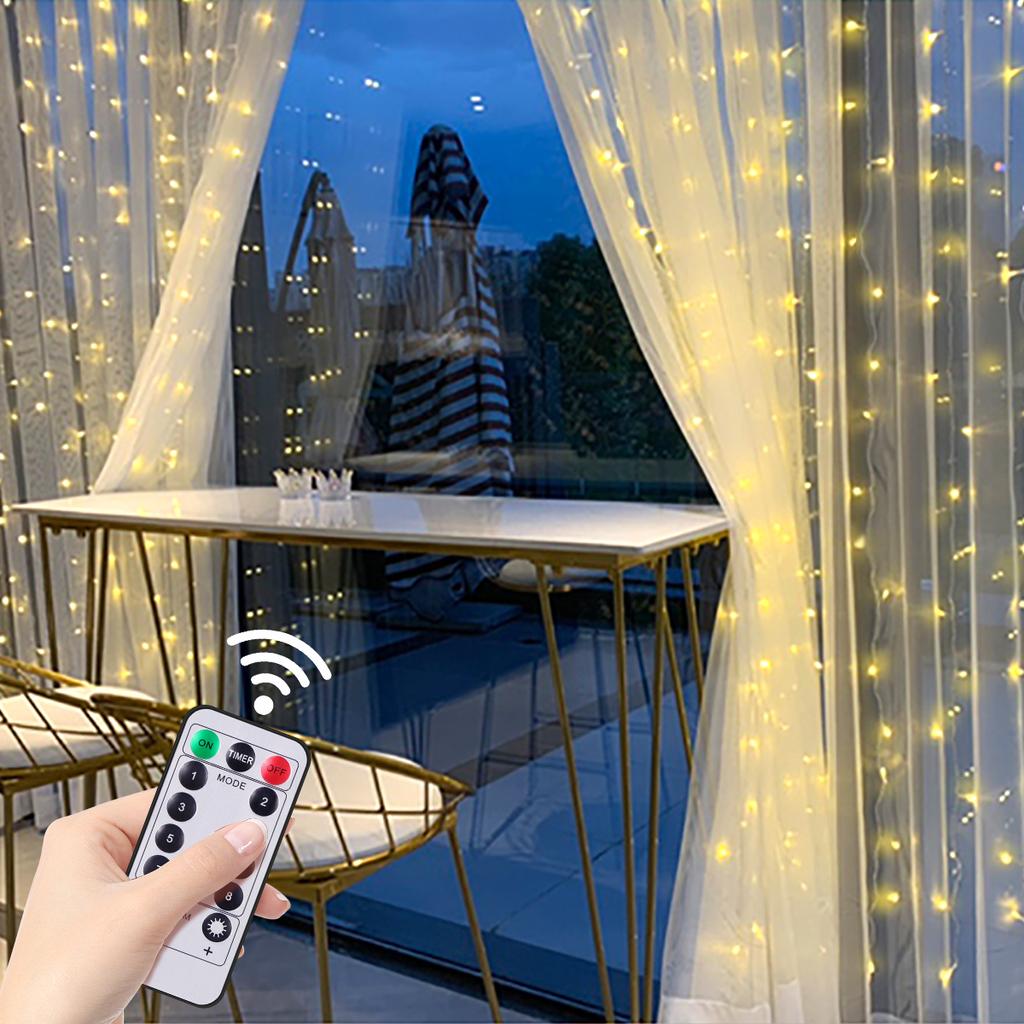 Светодиодный занавес, сказочная гирлянда, рождественский свет, USB-мощность, гирлянда-гирлянда с питанием от USB, лампа с дистанционным управлением, сад, свадьба, декор для спальни, окна