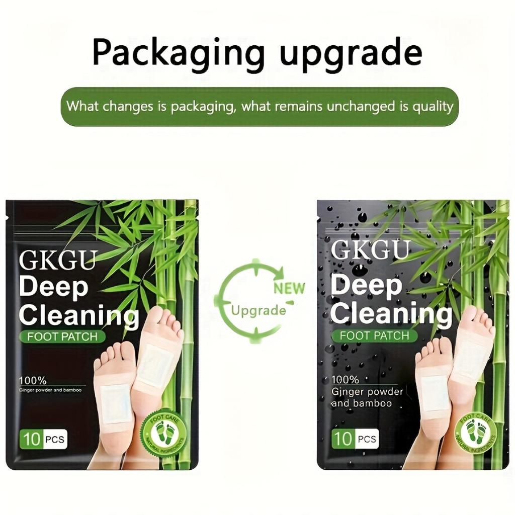 10 упаковок подушечек для ног Deep Clean, маска для ног с натуральным бамбуковым уксусом и порошком имбиря, уход за ногами, клейкие полоски, расслабляющие и согревающие средства после ванны для ног