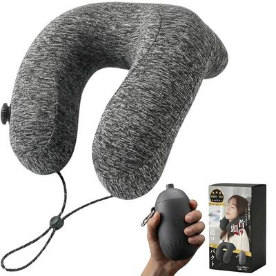 Hirashinn Neck Pillow for Airplanes [Ultra Mini, Integrated Storage Pump] Air Pillow with Inverted