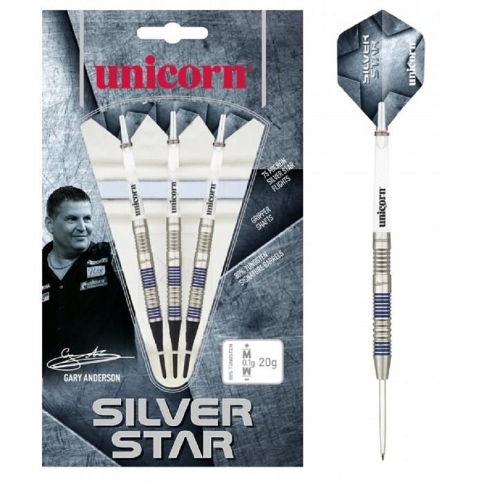 unicorn Набор для дартса из вольфрама Gary Anderson Silver Star (Упаковка из 3 шт.)