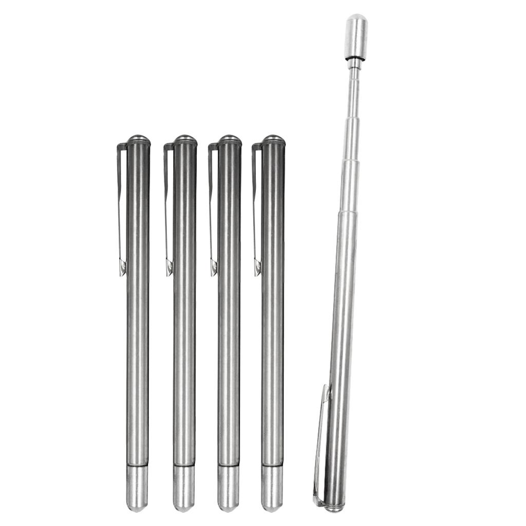 5 Gift Ballpoint Pens for Teachers, Stainless Steel Pens, Rotatable to Open, Retractable, Classic
