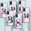Pink Letters M S R Glass Case For Samsung Galaxy A52 A71 A50 A51 A70 A21s A31 A72 A10 A12 A30 A22 5G Phone Cover