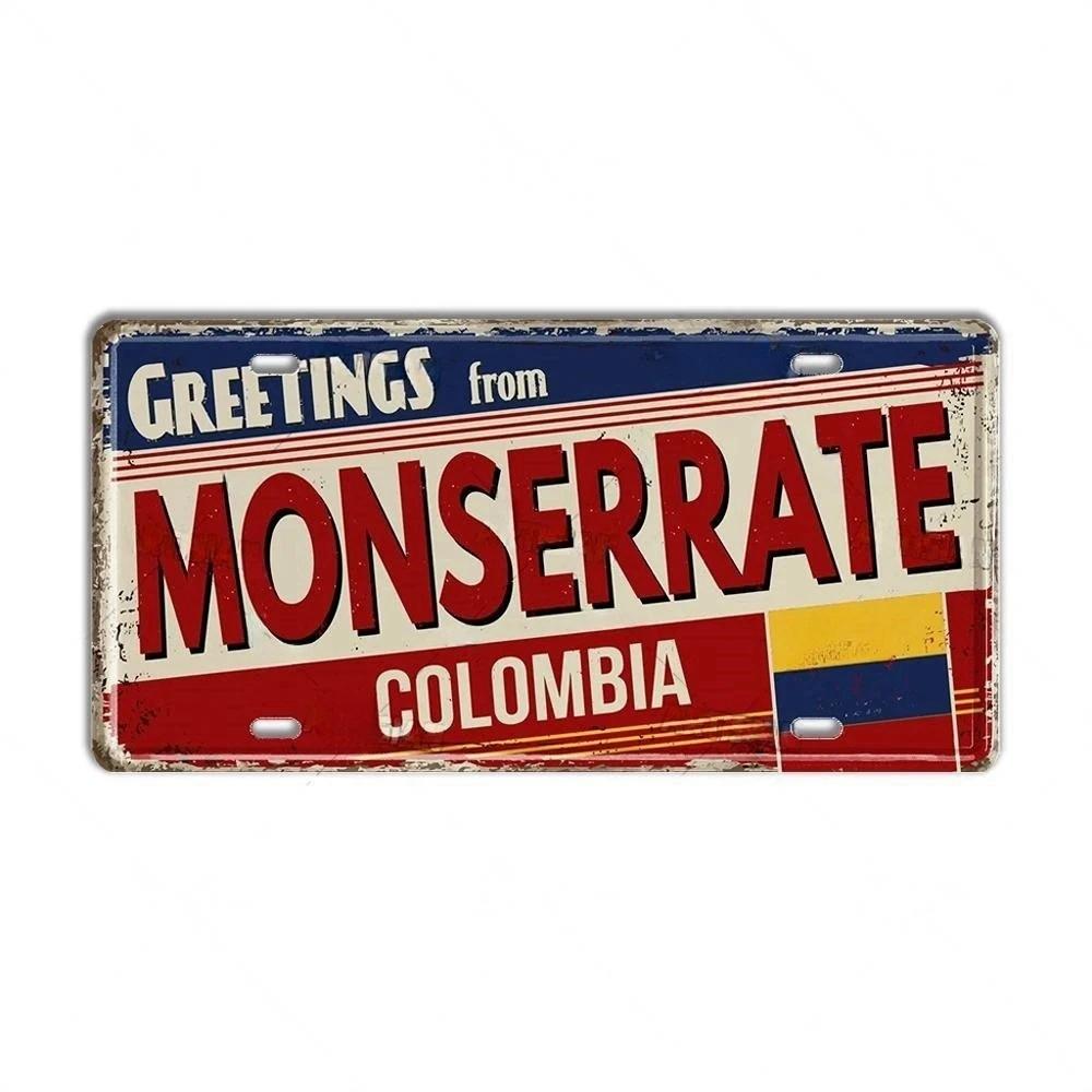 Chile Argentina Ecuador Colombia License Plate Landmark Metal Sign City State Decorative Car Plate Garage Club Bar Wall Decor