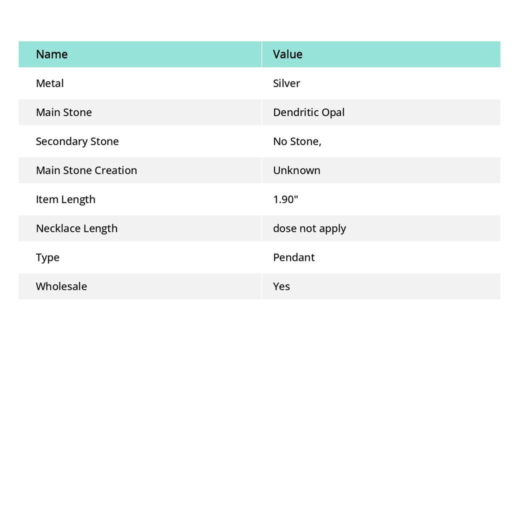 Подвеска из драгоценного камня дендритовый опал, подарок на День благодарения, ручная работа, ювелирное изделие 1,9 дюйма P7U18