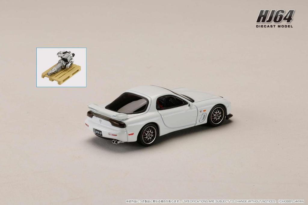 Mazda SPIRIT R TYPE A с дисплеем двигателя Чисто-белый 1/64 RX-7 (ФД3С) Модель,