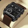 Top Brand Multifunctional Men's Watch Large Dial Men's Watch Genuine Leather Luminous Waterproof Fashion Watch