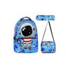 Школьная сумка с рисунком астронавта для начальной школы из 3 предметов для мальчиков с сумками для обеда и держателем для ручек