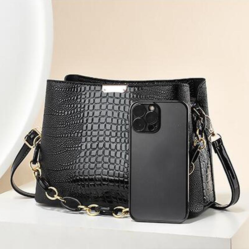 Yogodlns Женская большая сумка Дизайнерские роскошные сумки Крокодиловый узор Ведро Простая женская сумка через плечо