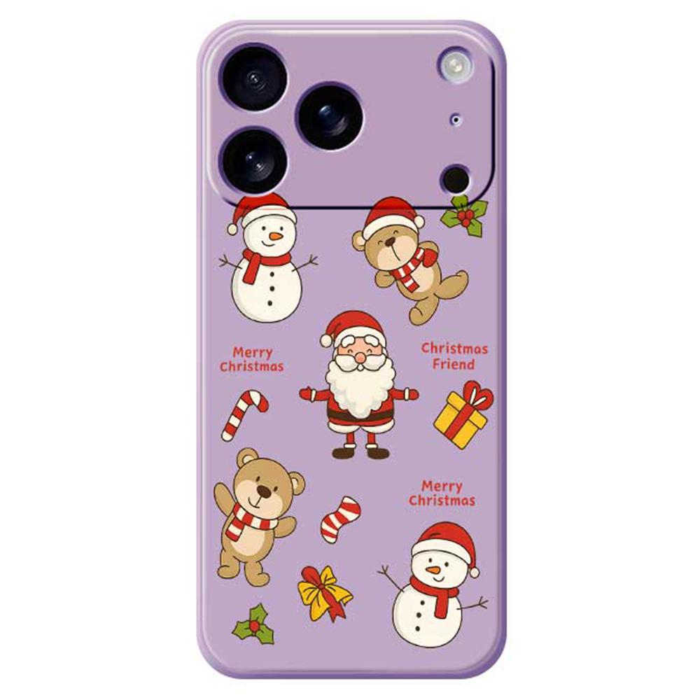 For iPhone 17 Pro Case Christmas Friends Pattern Printing Straight Edge TPU Phone Back Cover