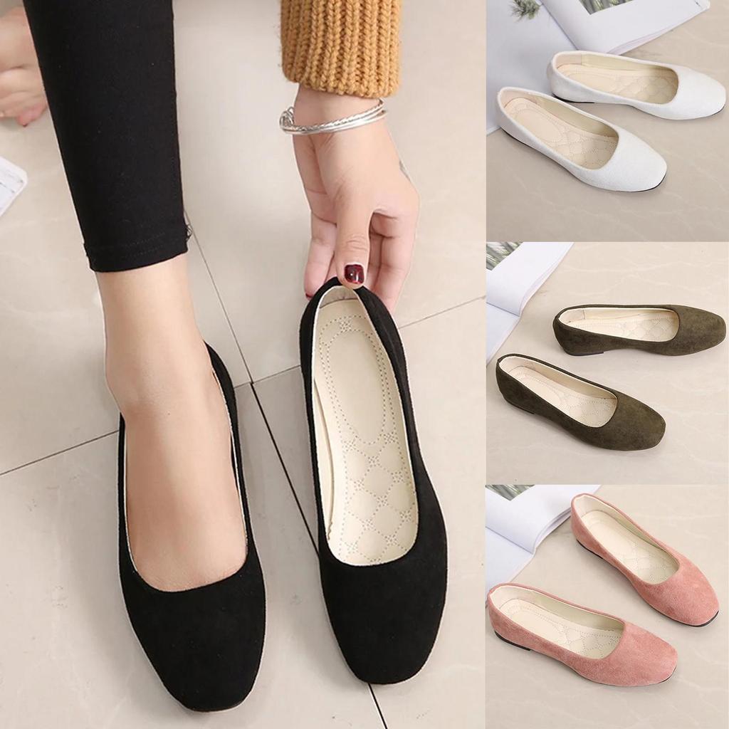 Women Ladies Slip On Flat Shoes Sandals Casual Ballerina Shoes Size