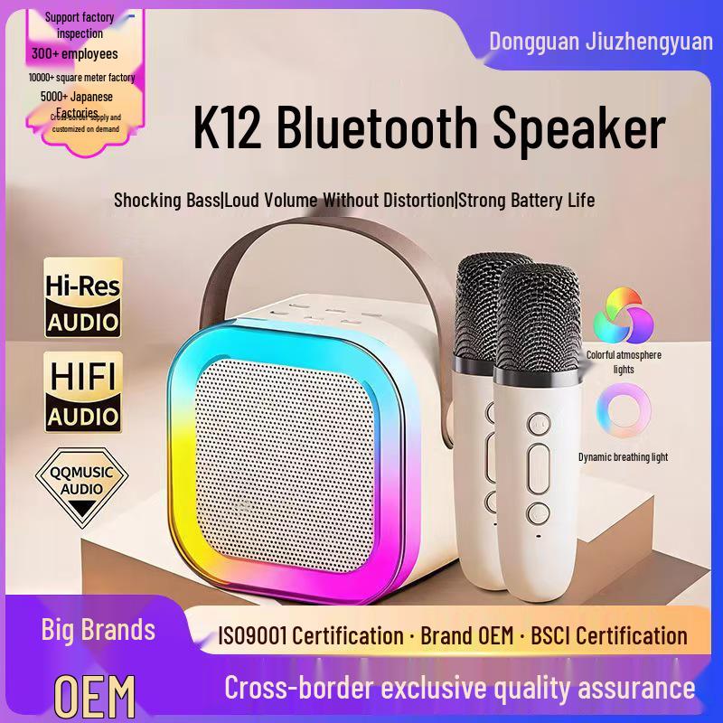 Универсальная Bluetooth-колонка KTV для караоке с беспроводным микрофоном для детей
