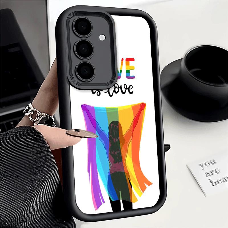 Phone Case for Samsung Galaxy S26 S25 Ultra S24 FE LGBT Rainbow Love Is Love Shell S23 Plus S22 + S21 S20 5G Soft Silicone Funda