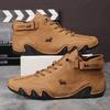 2024 Men Leather Shoes Casual Sneakers Luxury Waterproof Motorcycle Boots Fashion High Top Loafers Italian Brand Luxury Footwear