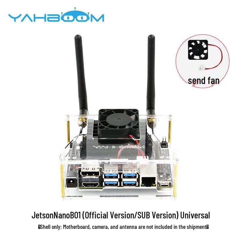 Акриловый корпус для Jetson Nano B01 с вентилятором - Шасси для платы разработки NVIDIA 4 ГБ.