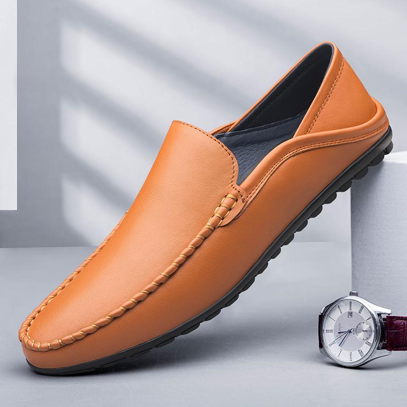 Fashion2024 Newly Men's Genuine Leather Shoes Cow Leather Soft Anti-slip Driving Shoes Man High Quality Mens Loafers Luxury Dress Shoes