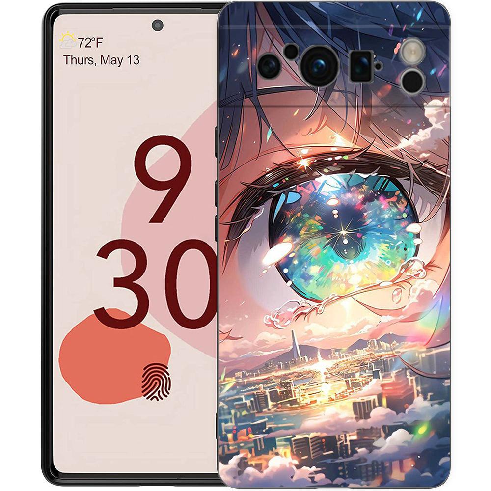 Чехол для телефона Google Pixel 8 A 7 6 Pro 6A 5G черный мягкий противоударный чехол силиконовый TPU чехол с рисунком милых глаз