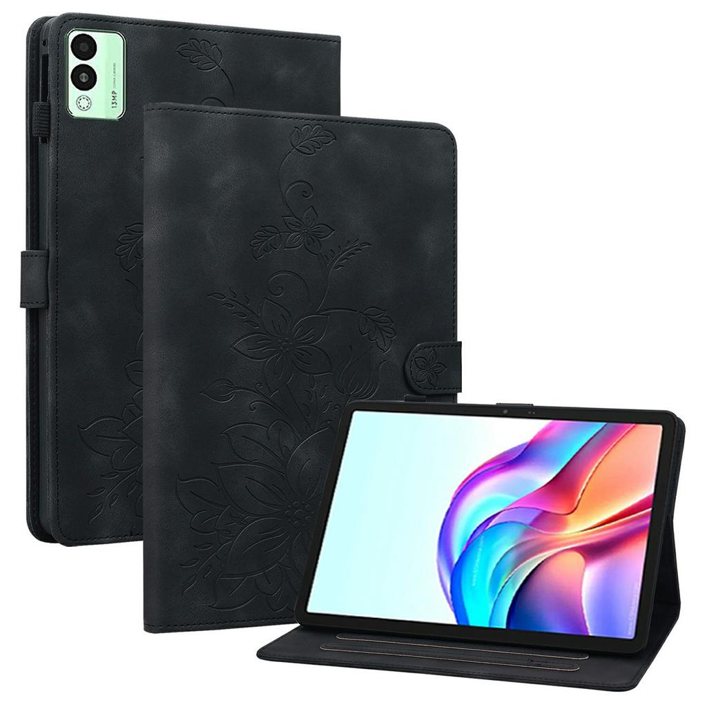 Чехол для TECNO Megapad 11 с оттиском лилии, слотами для карт, кожаная обложка для планшета