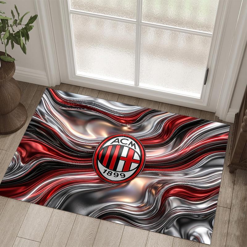 Дизайн AC Milan Кристальный Велюровый Ковер Уютный Не?Нескользящий ковер с принтом для спальни, гостиной, прихожей