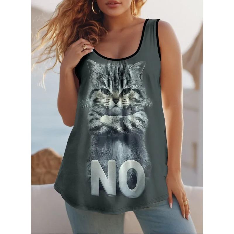 Женский безрукавный жилет Креативный красочный принт Удобный мягкий Модный Универсальный Летний Жилет оверсайз