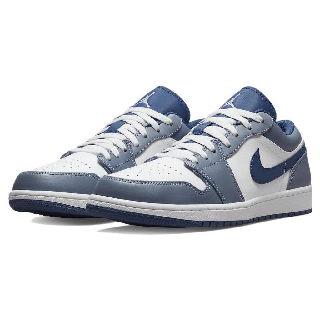 Мужские кроссовки Air Jordan 1 Low Ashen Slate Blue Mystic-Navy White 553558-414